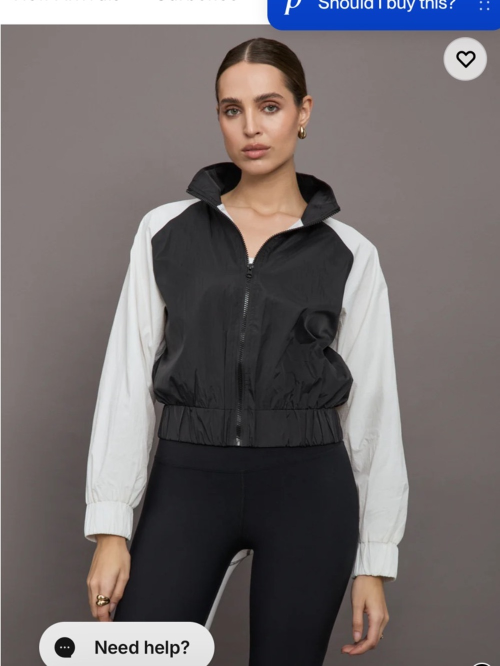 Carbon38 Black Body with White Sleeves Women's Bomber Jacket